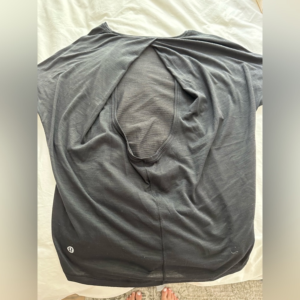 Black Lululemon Cutout Long Sleeve Top